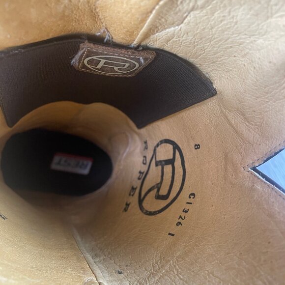 Roper Womens Brown/Red Leather Old Glory Americana Cowboy Boots - Picture 3 of 6